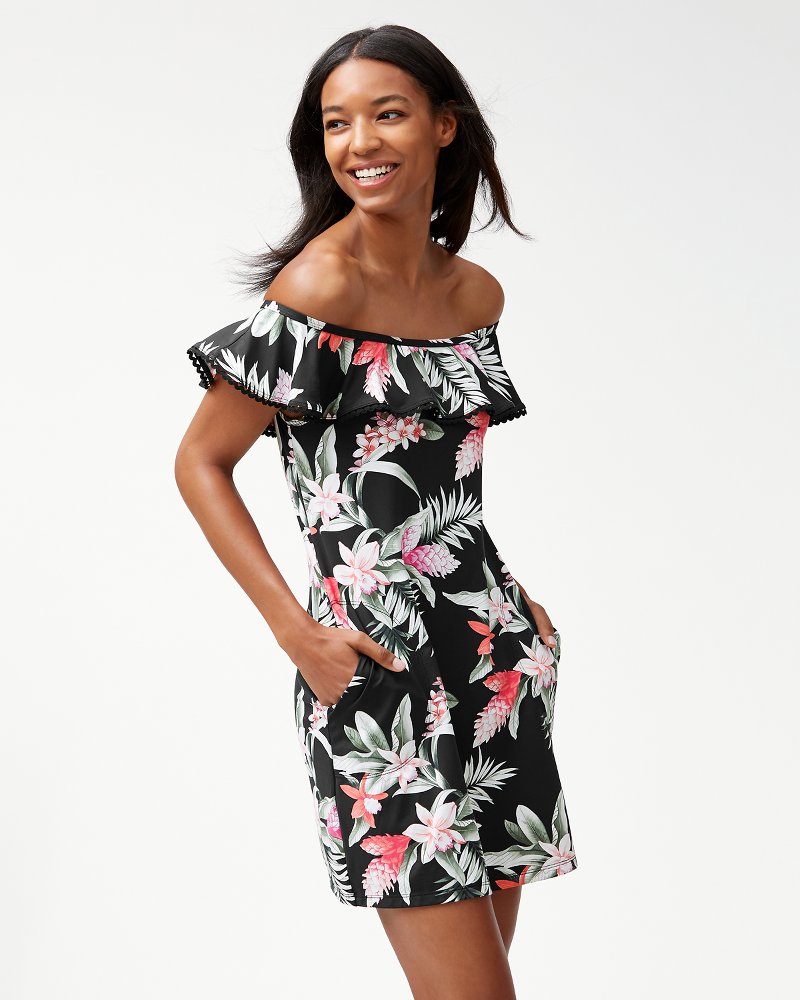 Ginger Flowers Ruffle Swim Dress