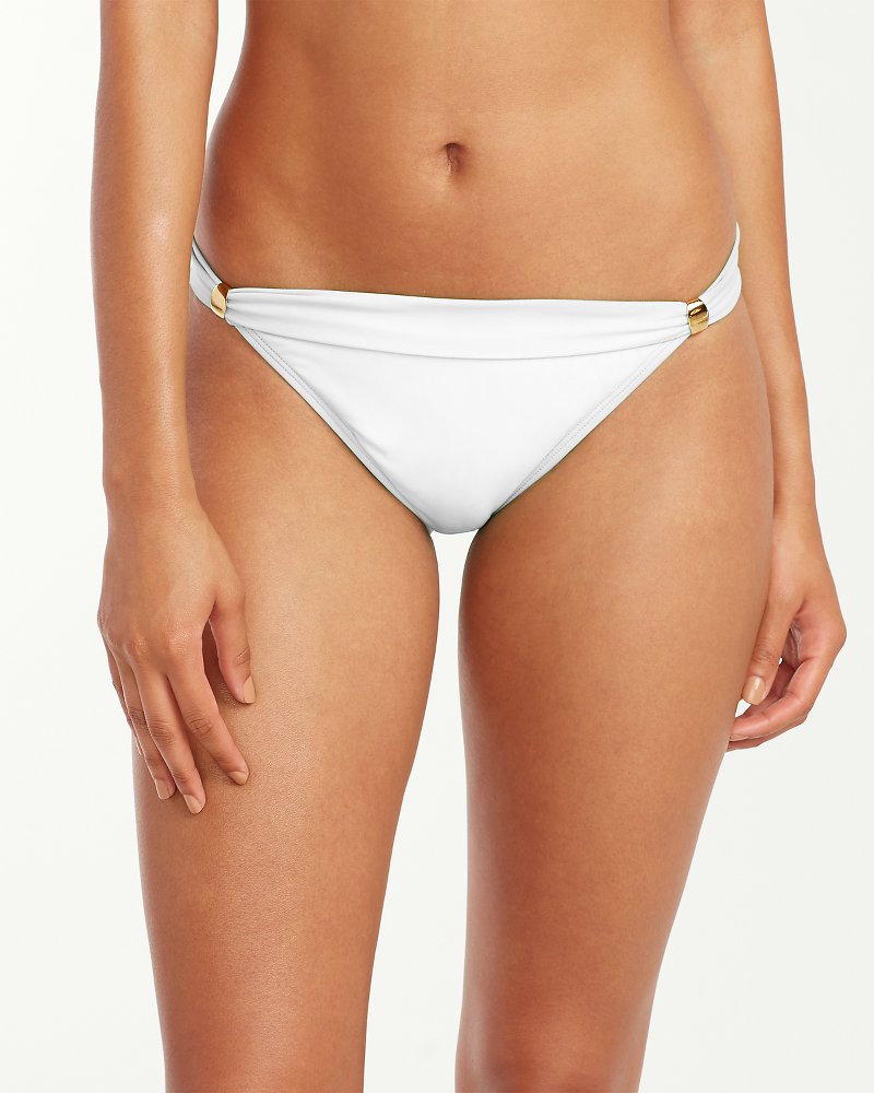 Pearl Narrow Hipster Bikini Bottoms with Hardware
