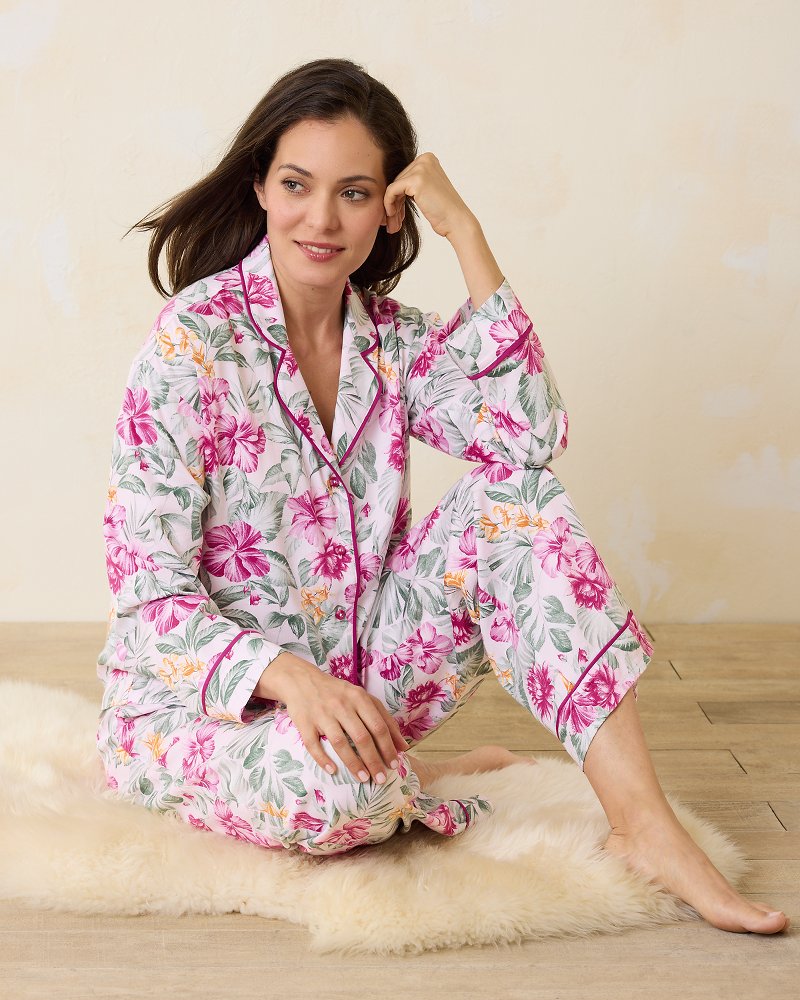 Woven Sateen Long Sleeve & Pants Pajama Set