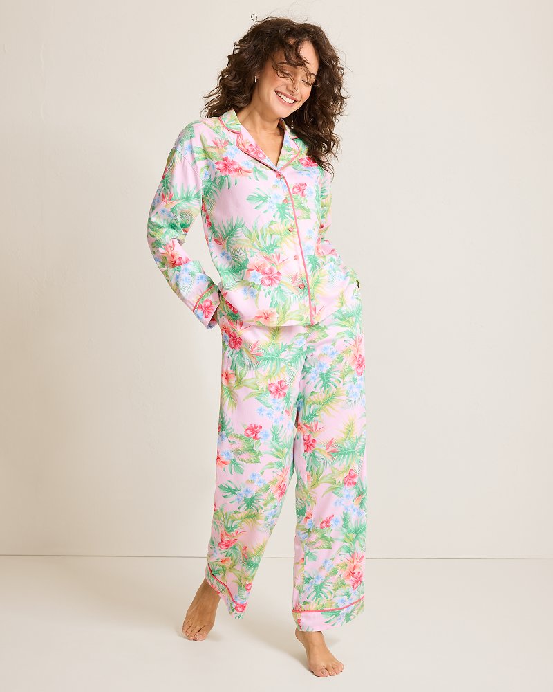 Woven Sateen Long Sleeve & Pants Pajama Set