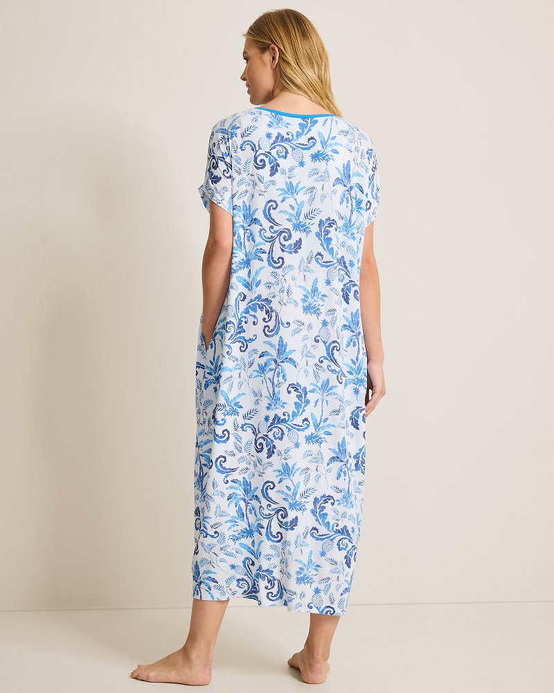 Thumbnail for Jersey Maxi V-Neck Sleep Caftan