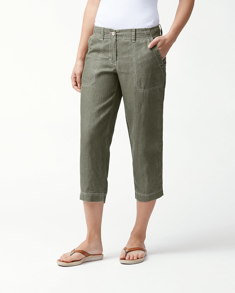 linen cropped pants