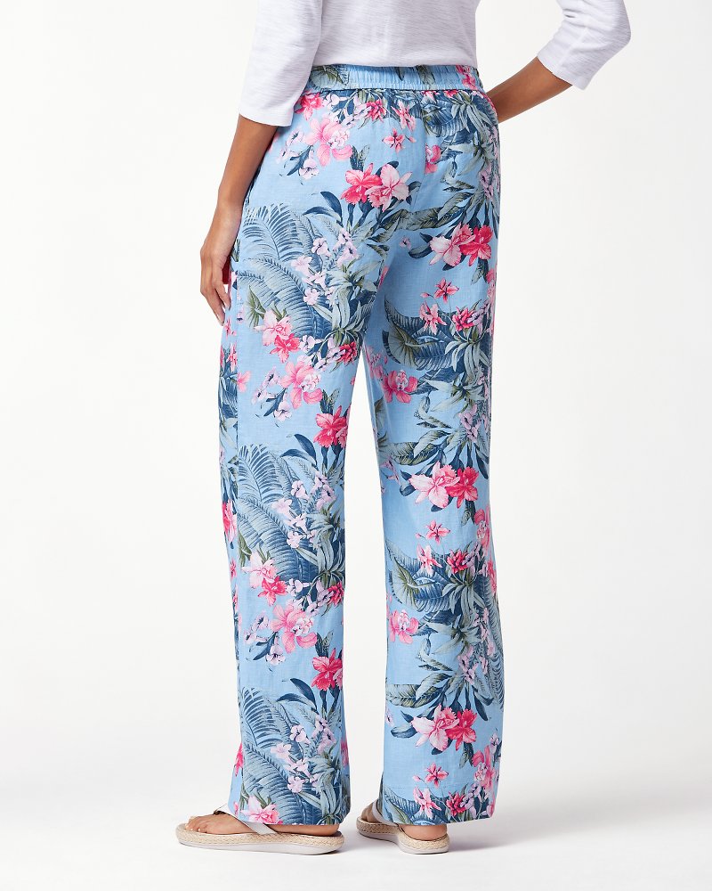 Madeira Blooms Linen Easy Pants