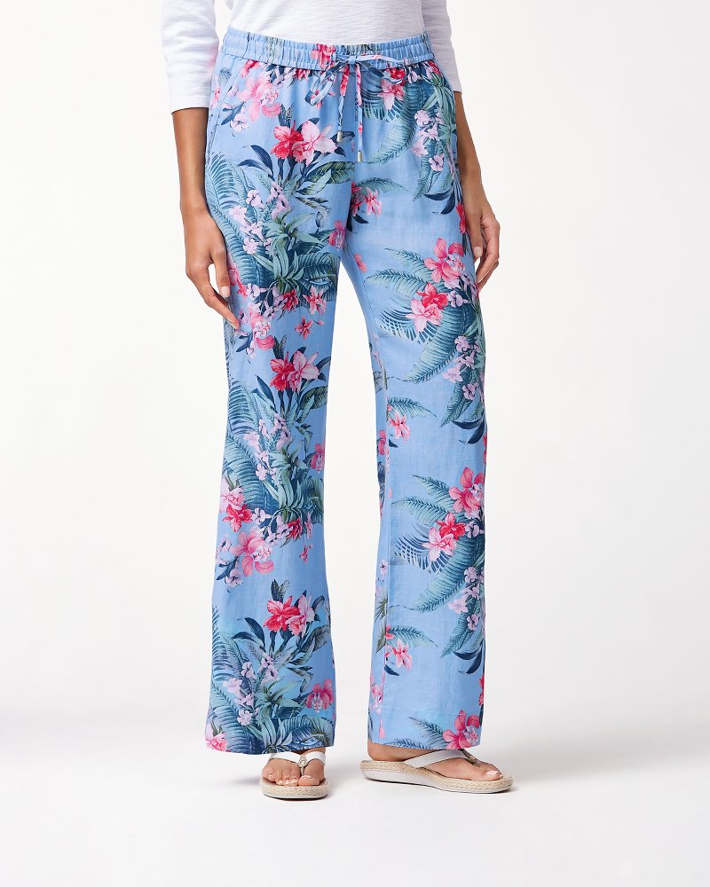 Madeira Blooms Linen Easy Pants