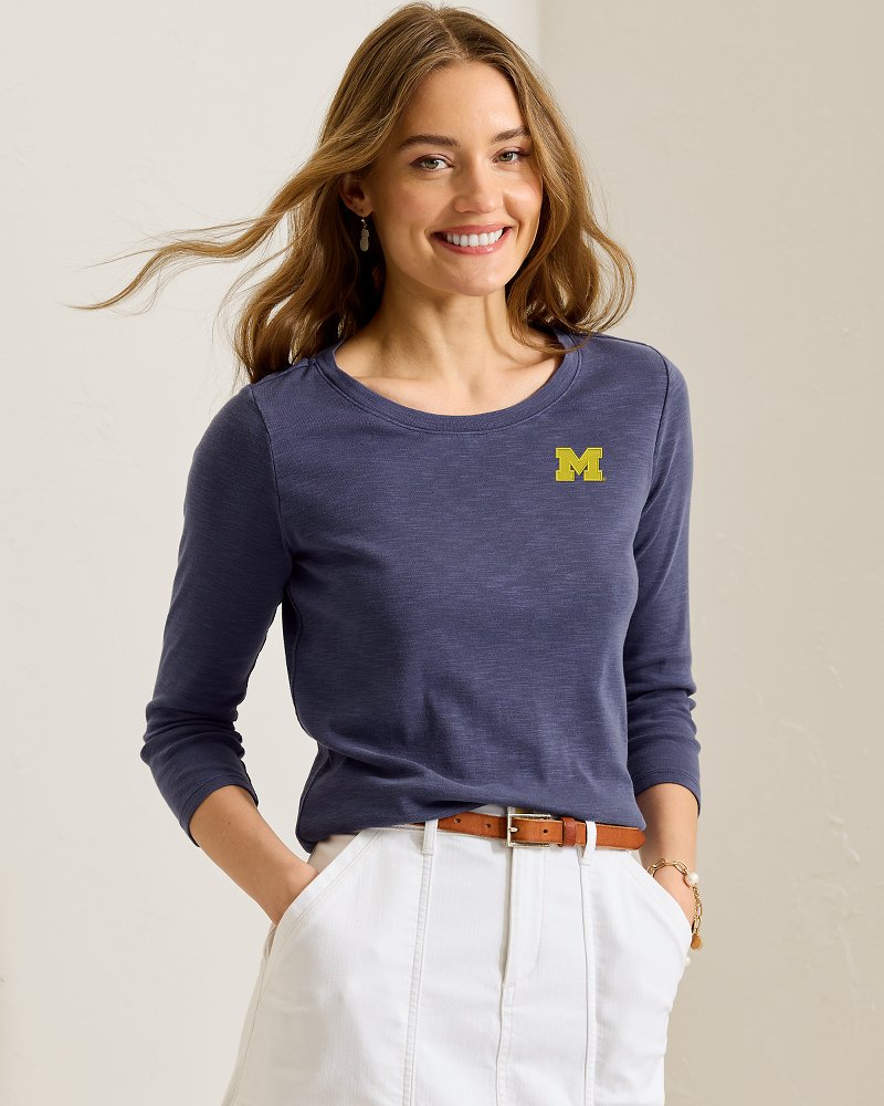 Thumbnail for Collegiate Ashby Isles Rib 3/4-Sleeve T-Shirt