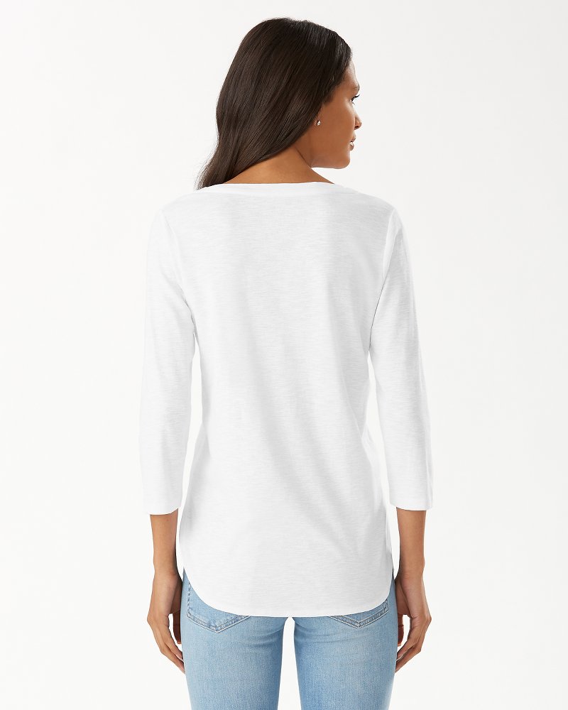 Thumbnail for Collegiate Ashby Isles Rib 3/4-Sleeve T-Shirt