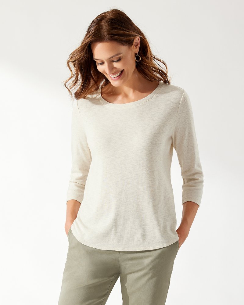 トミー バハマ  Bahama Ashby Isles Rib 3u002F4 Sleeve Scoop レディース シャツ トップス Gl Tommy Bahama Women's Ashby Isles Rib 3/4 Sleeve Scoop T