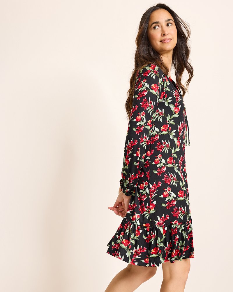 Jersey Long-Sleeve Short Sleep Dress thumbnail 2