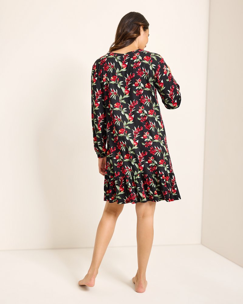Jersey Long-Sleeve Short Sleep Dress thumbnail 3