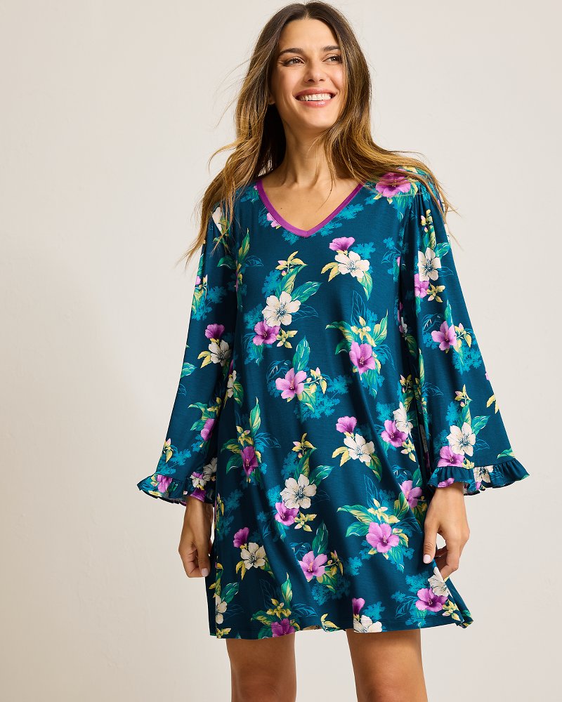 Thumbnail for Jersey Long-Sleeve Short Sleep Dress