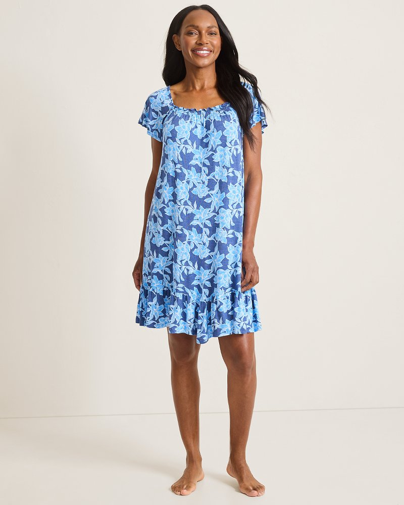 Jersey Short-Sleeve Short Sleep Dress
