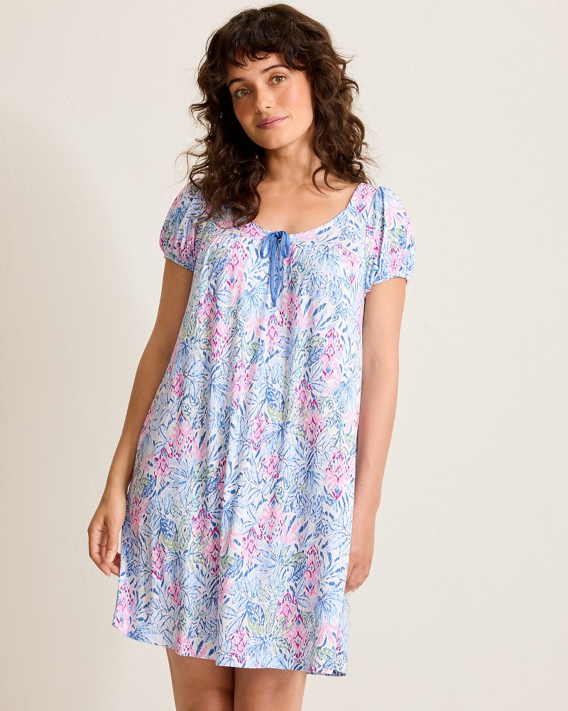 Jersey Short-Sleeve Short Sleep Dress