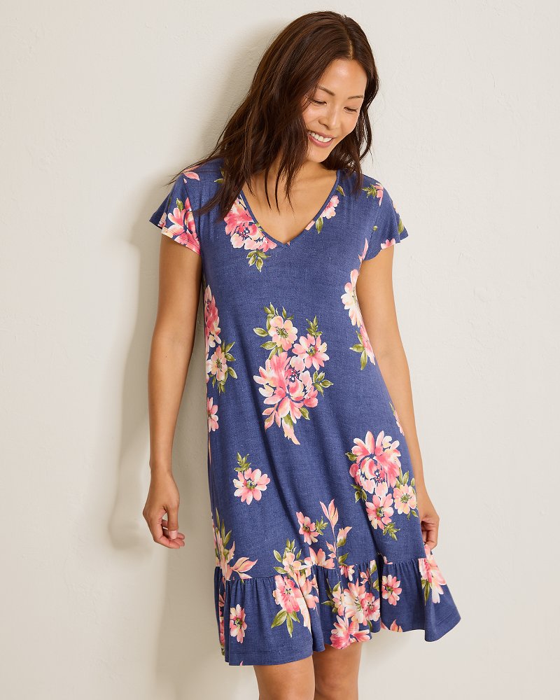 Chemise Cap-Sleeve Short Sleep Dress