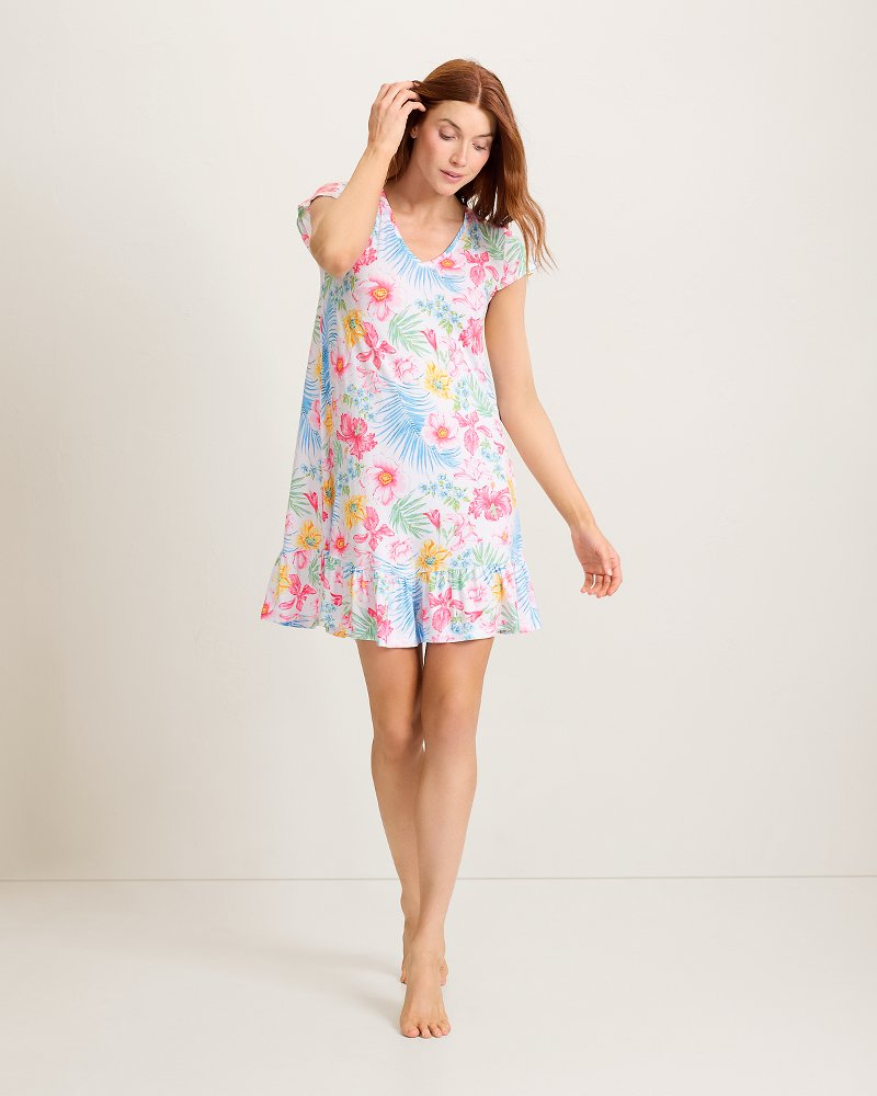 Jersey Cap-Sleeve Short Chemise