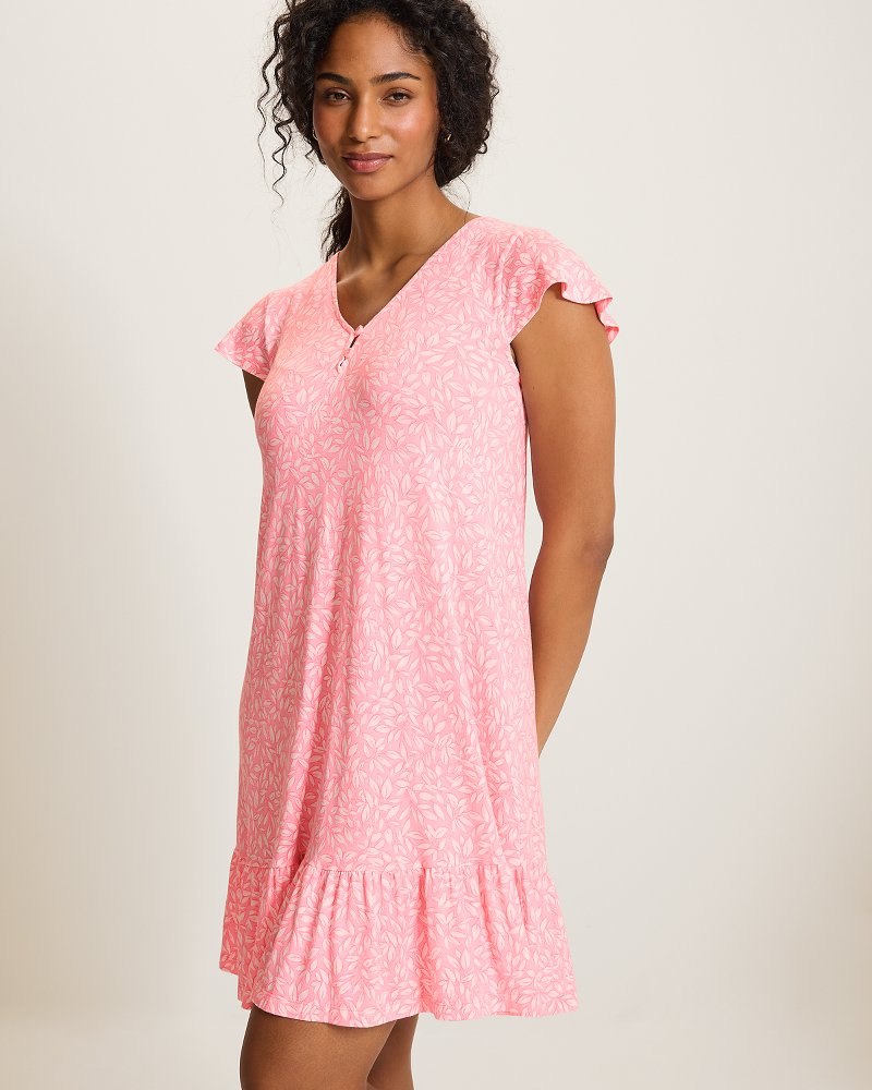 Jersey Short-Sleeve Short Sleep Dress