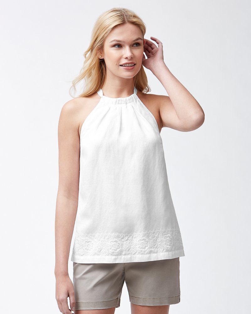 linen halter neck top
