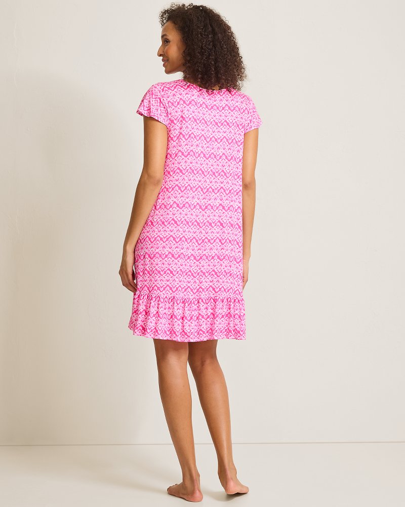 Jersey Short-Sleeve Short Sleep Dress