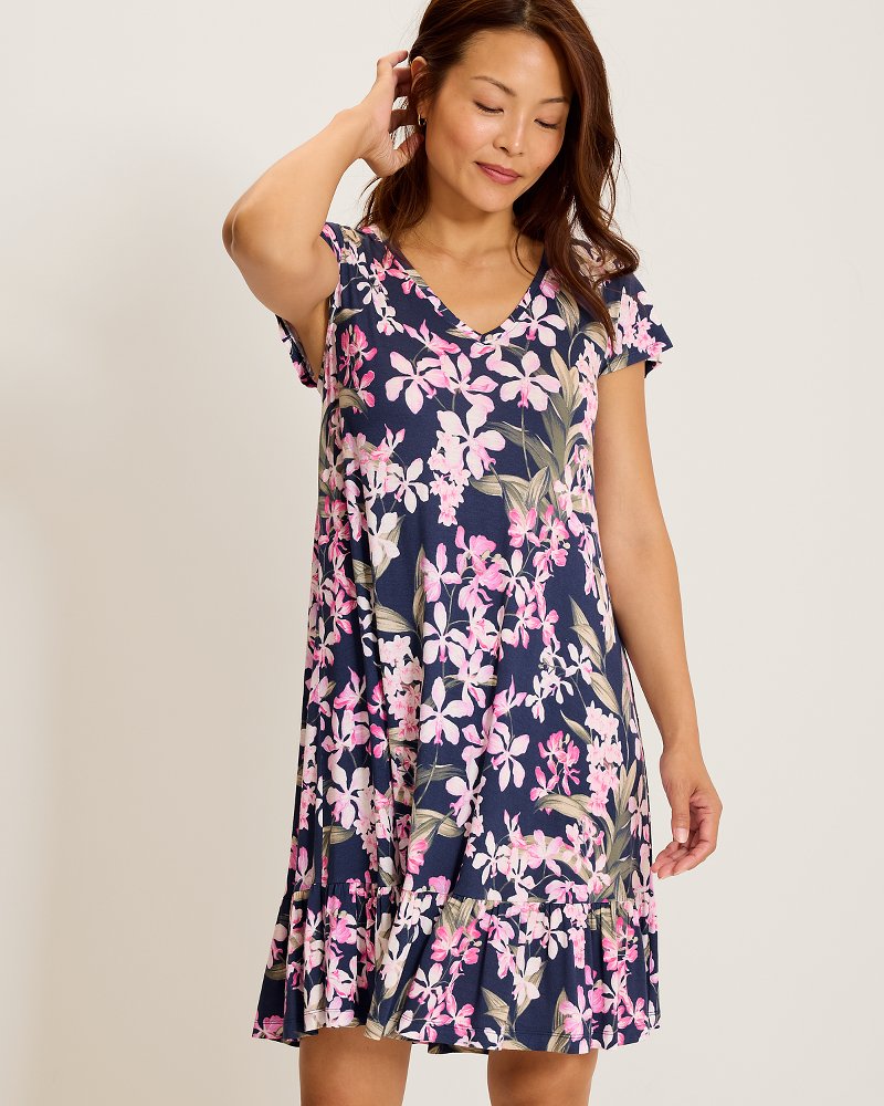 Jersey Short-Sleeve Short Sleep Dress