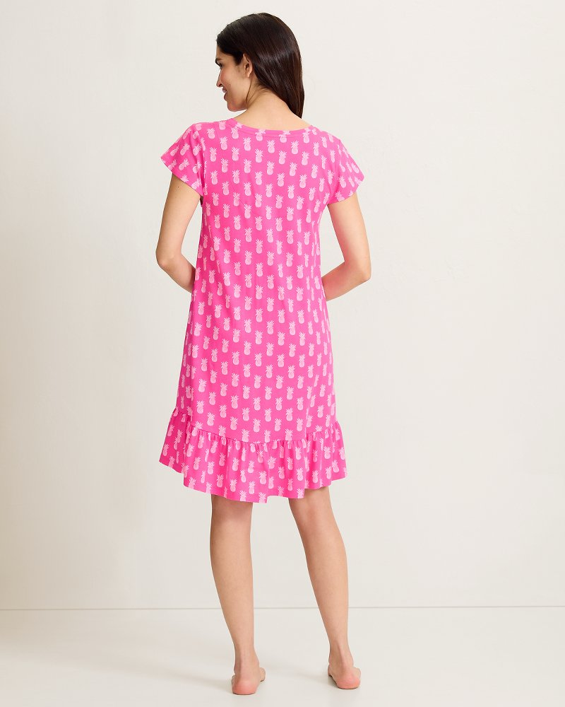 Jersey Cap-Sleeve Short Sleep Dress thumbnail 3