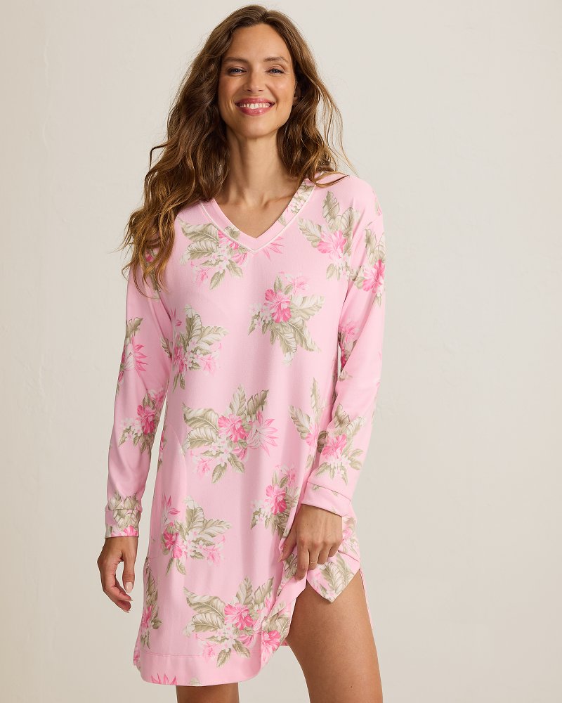 Knit Long-Sleeve Short Sleep Dress