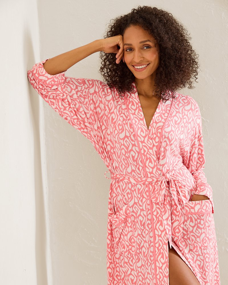 Jersey Short Print Robe