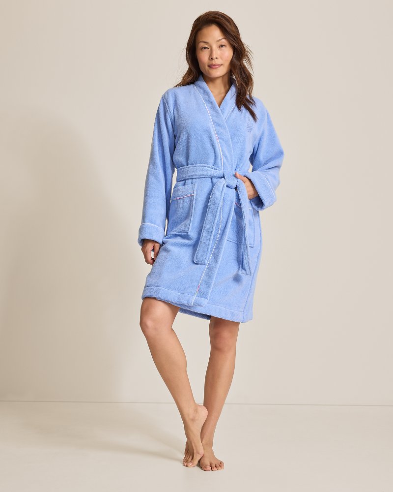Terry Long-Sleeve Short Robe