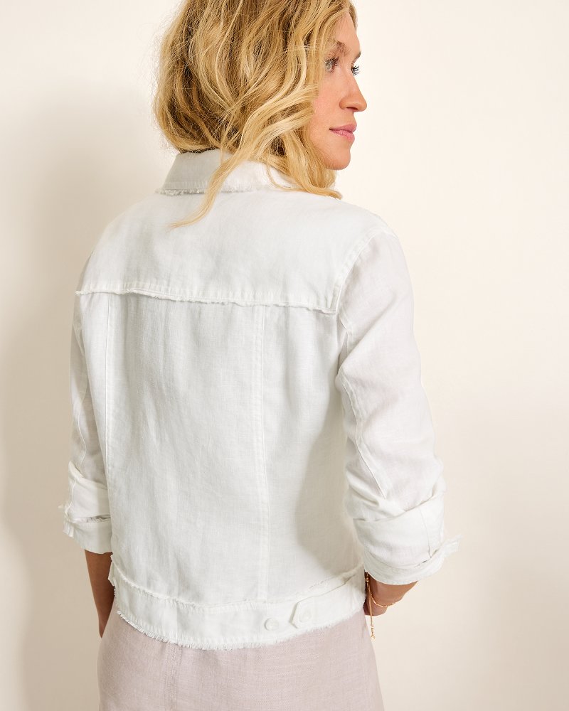 Thumbnail for Two Palms Linen Raw-Edge Jacket
