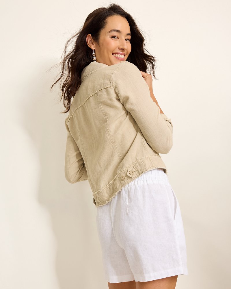 Two Palms Linen Raw Edge Jacket