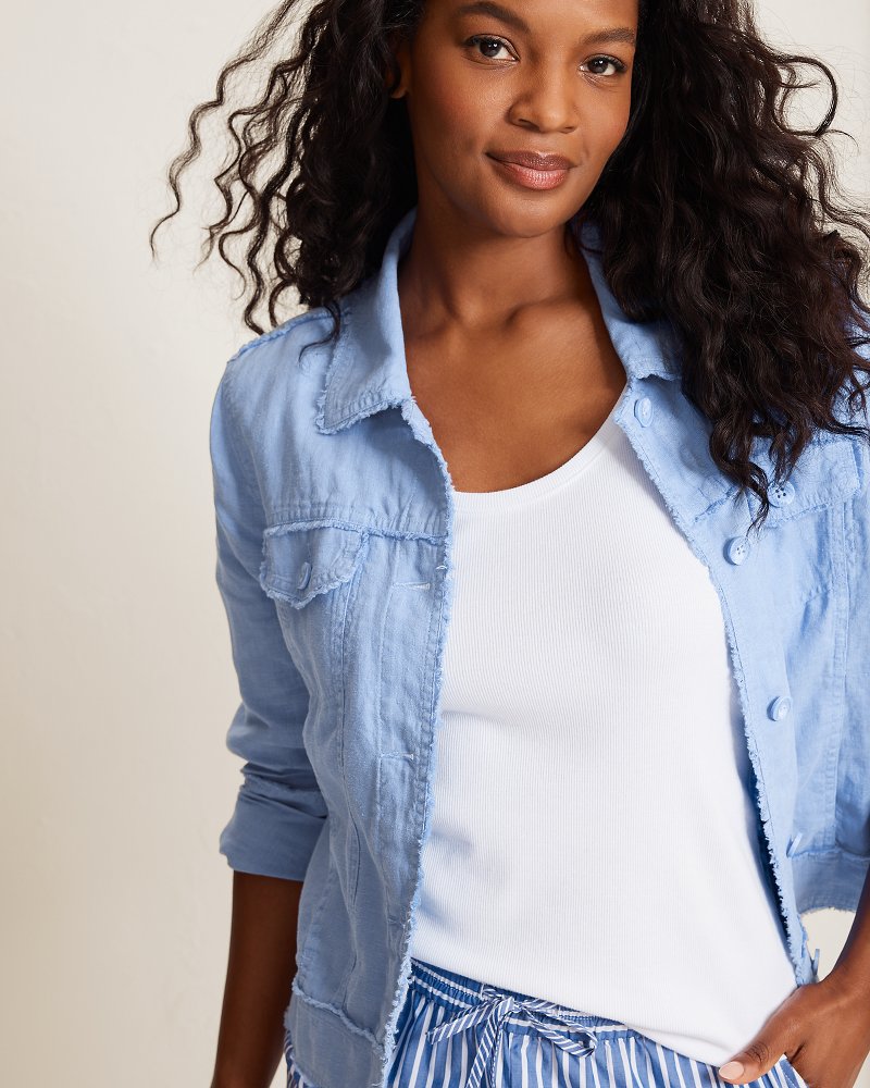 Two Palms Linen Raw-Edge Jacket thumbnail 2