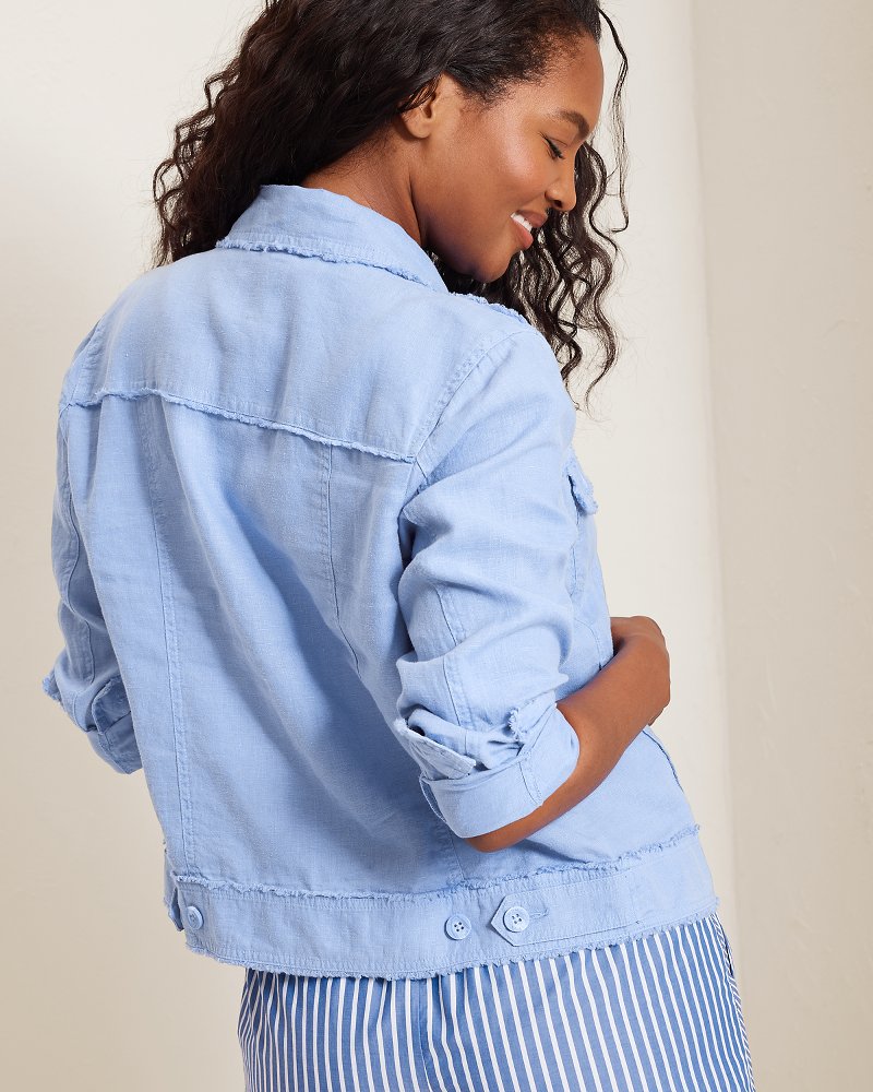 Two Palms Linen Raw-Edge Jacket thumbnail 3