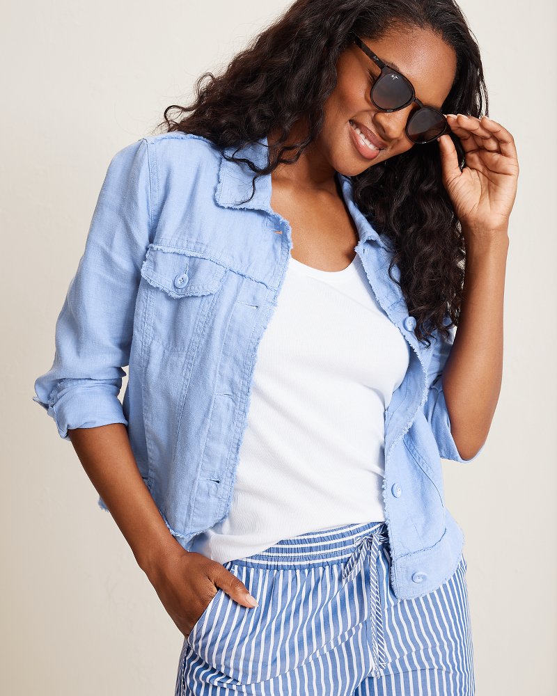 Two Palms Linen Raw-Edge Jacket thumbnail 4