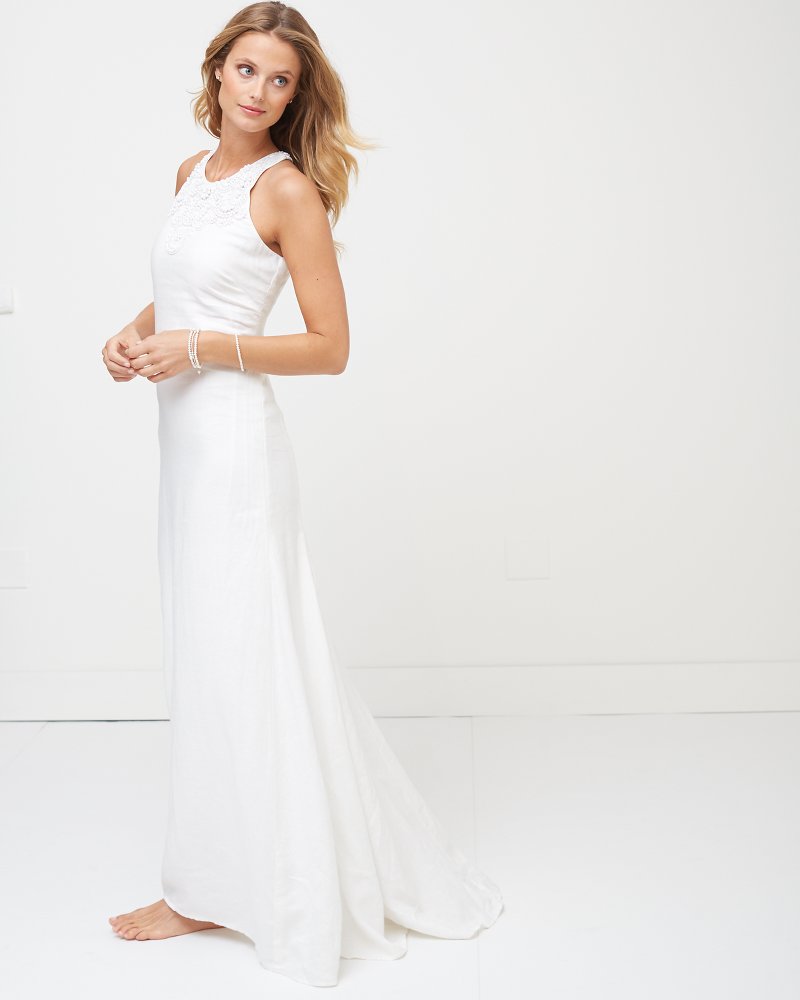 Trapeze Linen Wedding Dress