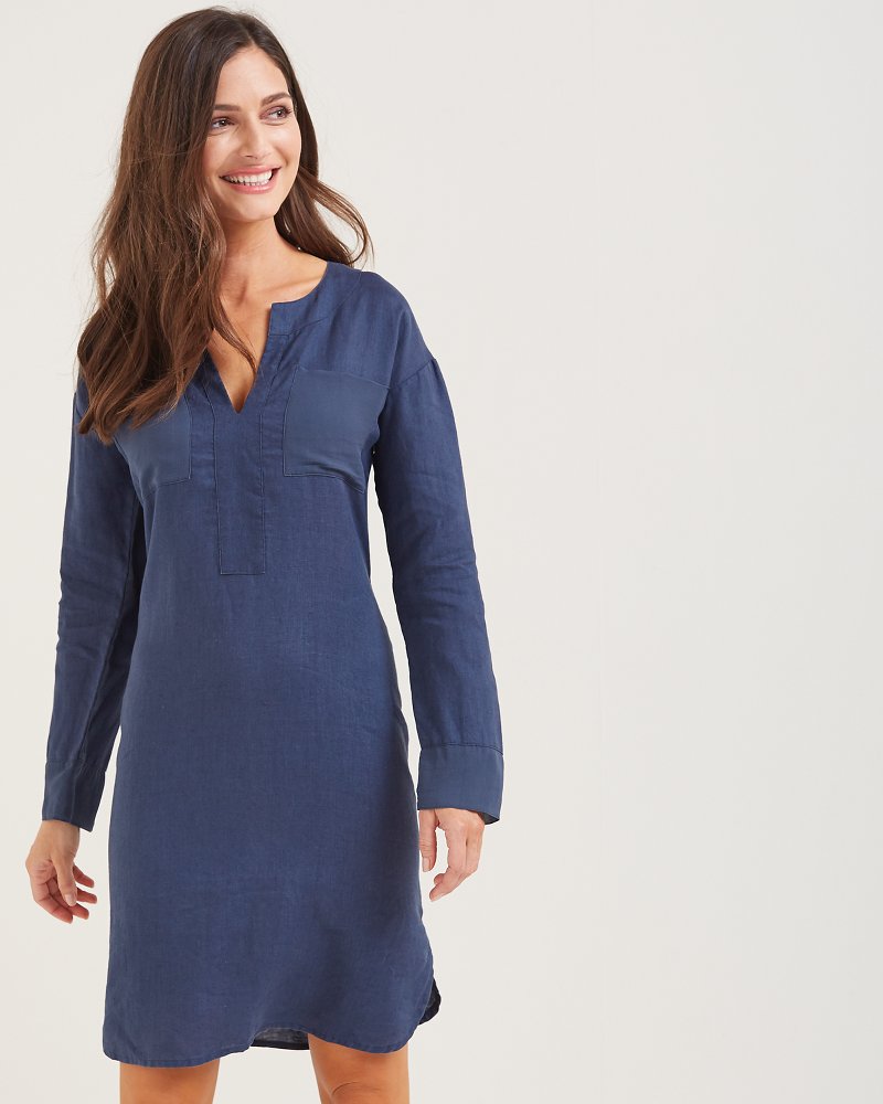 isa linen shirt dress