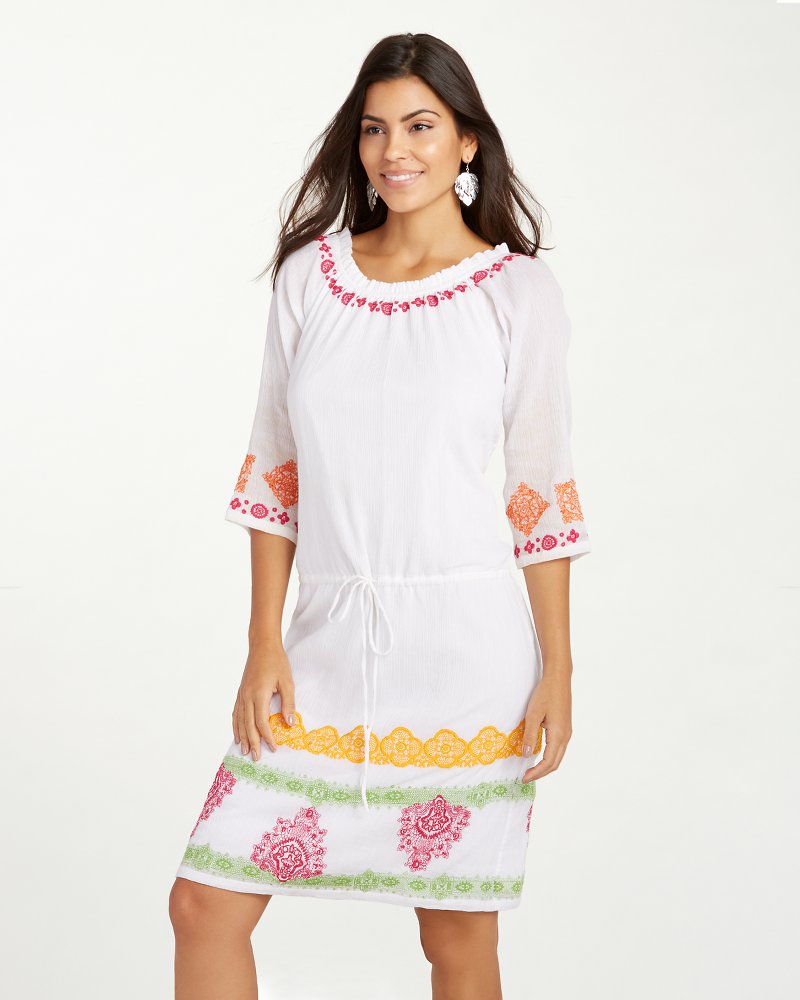 Embroidered Cotton Gauze Dress