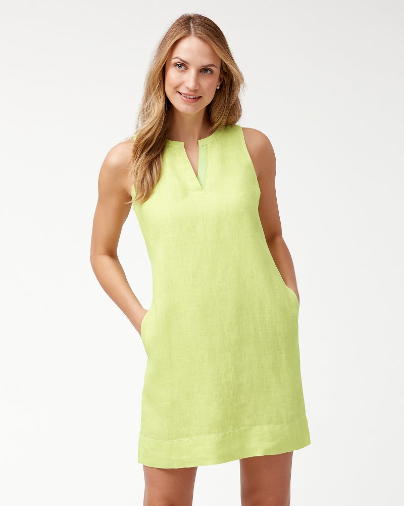 sea glass linen shift dress