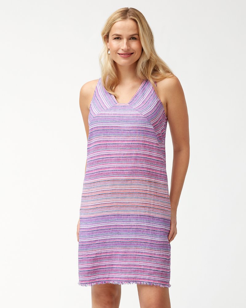 Micronesia Stripe Linen Shift Dress