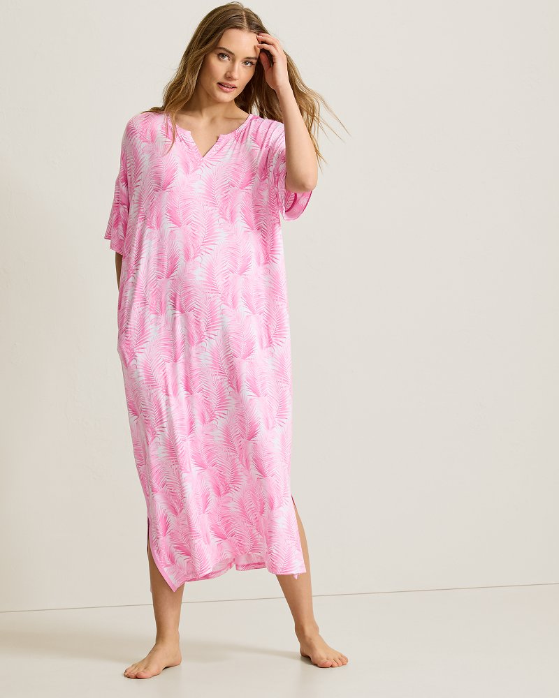 Thumbnail for Jersey Short-Sleeve Maxi Sleep Caftan