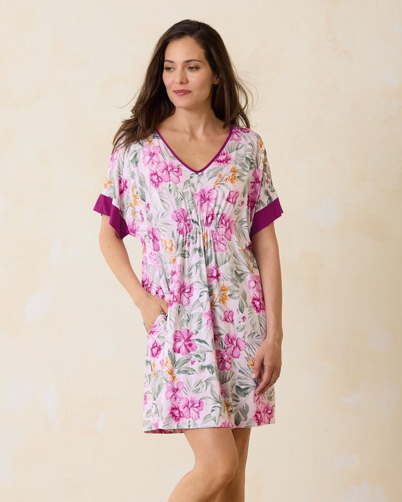 Jersey Short-Sleeve Sleep Caftan