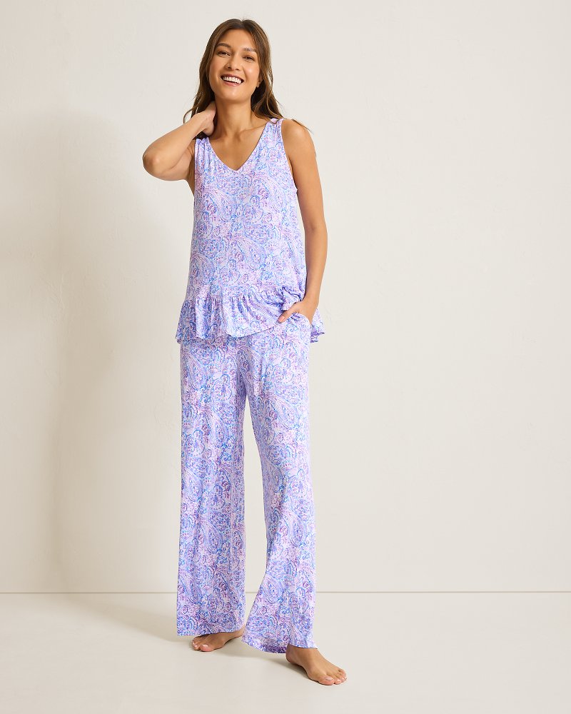 Jersey V-Neck Tank & Pants Pajama Set