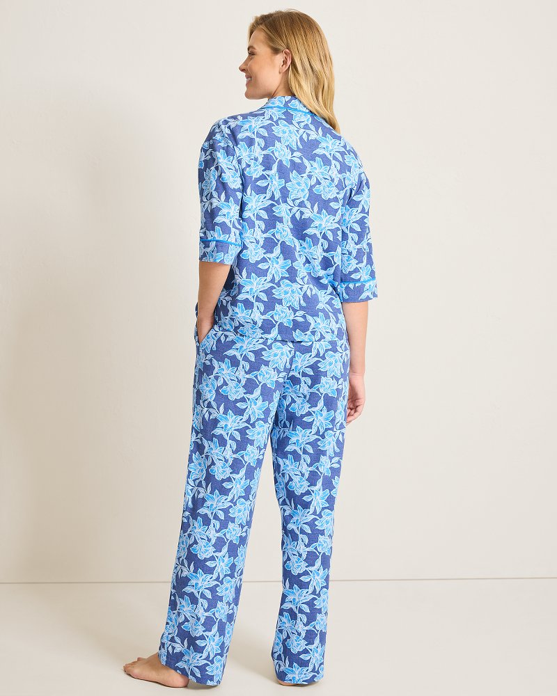Thumbnail for Woven Sateen 3/4-Sleeve Top & Pants Pajama Set