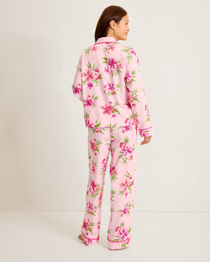 Woven Sateen Long-Sleeve Top & Pants Pajama Set thumbnail 3