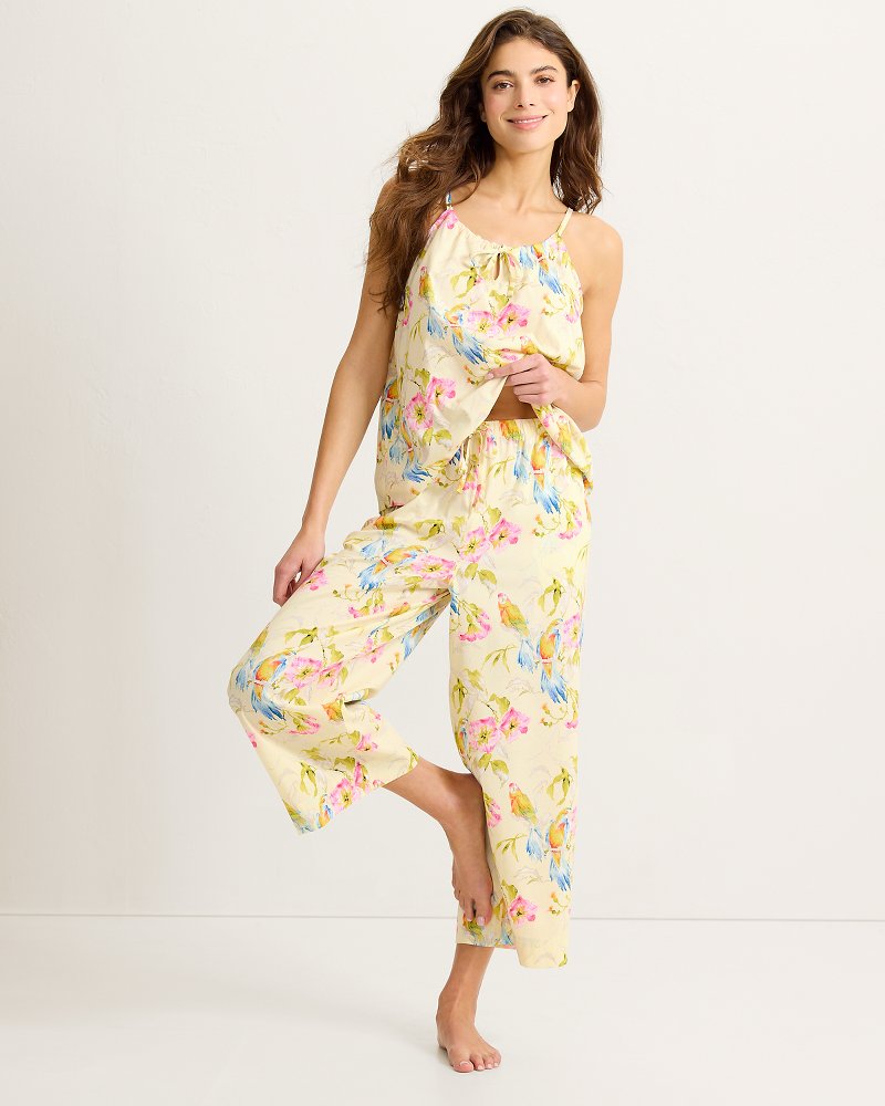 Lawn Tank Top & Cropped Pants Pajama Set