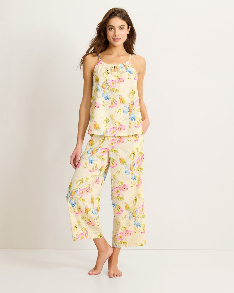 Lawn Tank Top & Cropped Pants Pajama Set