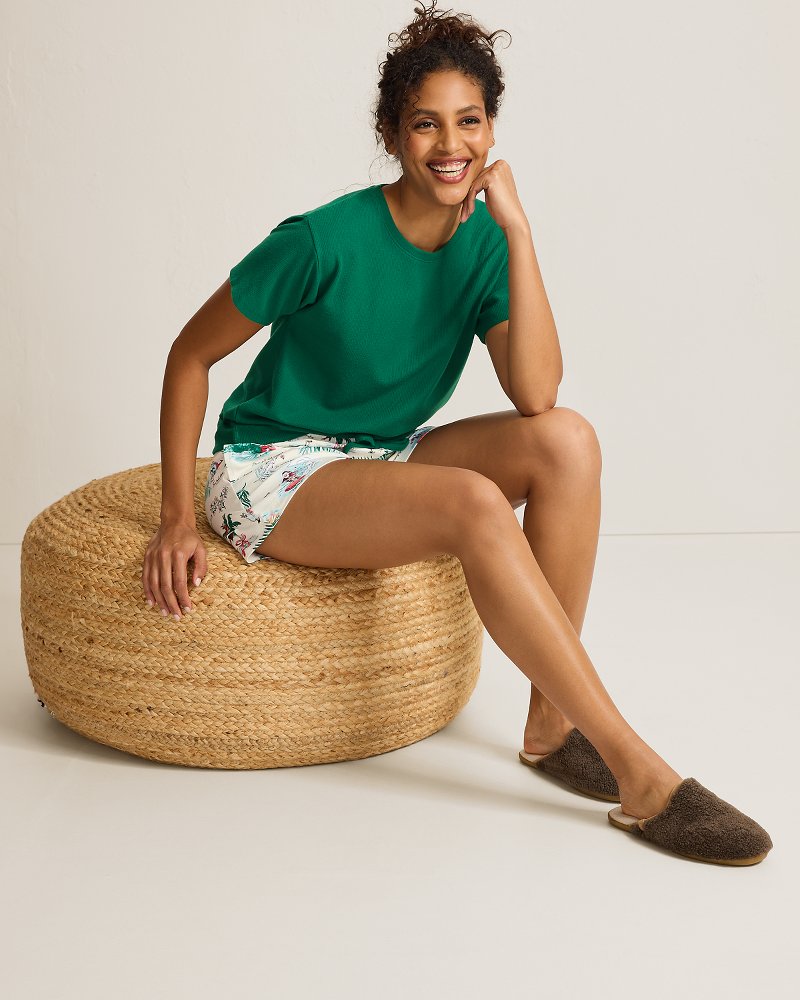 Women's 12 Days of Paradise Short-Sleeve Top & Shorts Family Pajama Set