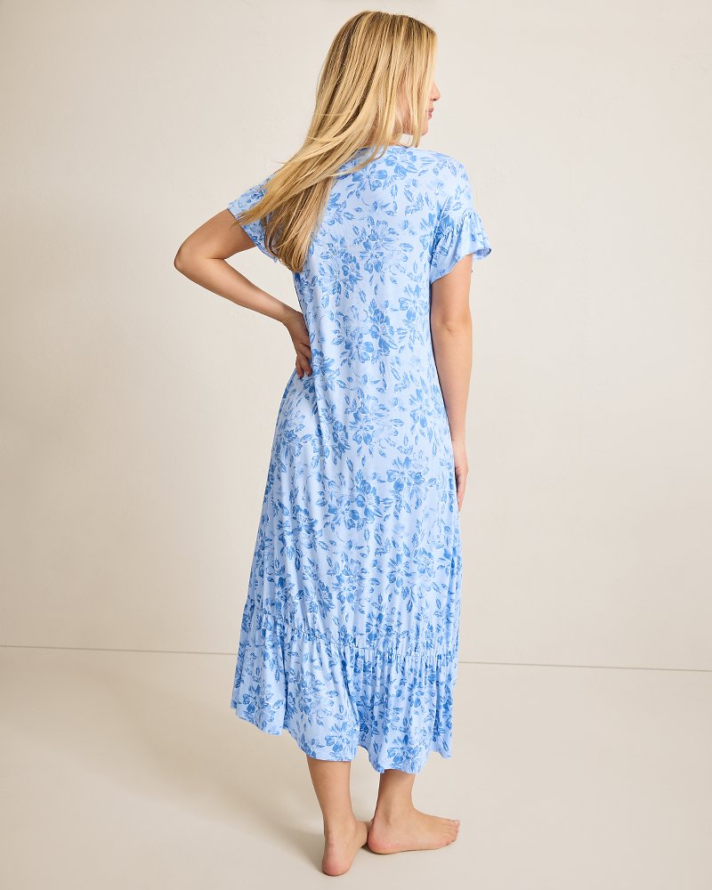 Jersey Short-Sleeve Maxi Sleep Dress