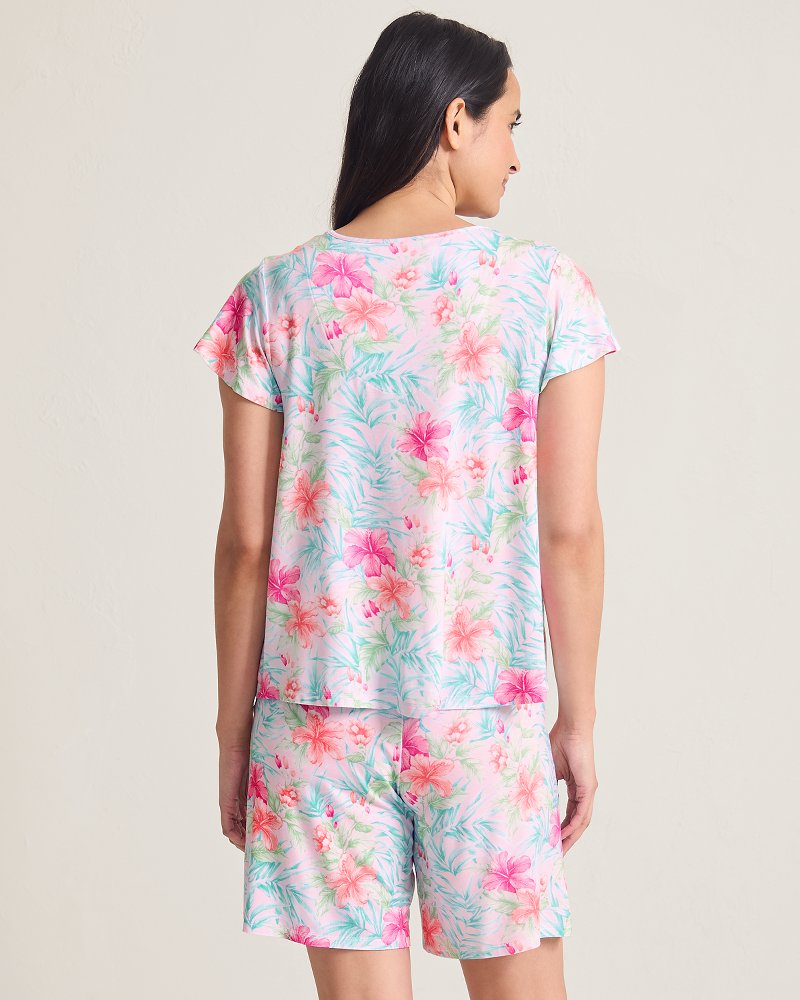 Thumbnail for Jersey Short-Sleeve Top & Bermuda Shorts Pajama Set
