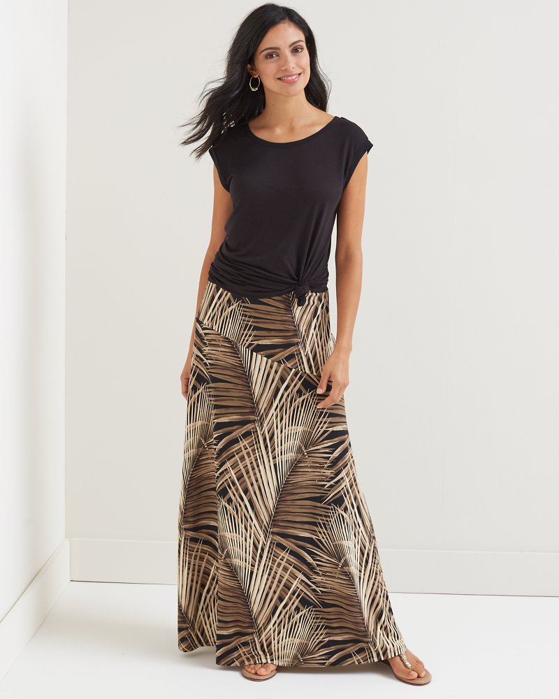 Shadow Fronds Maxi Skirt