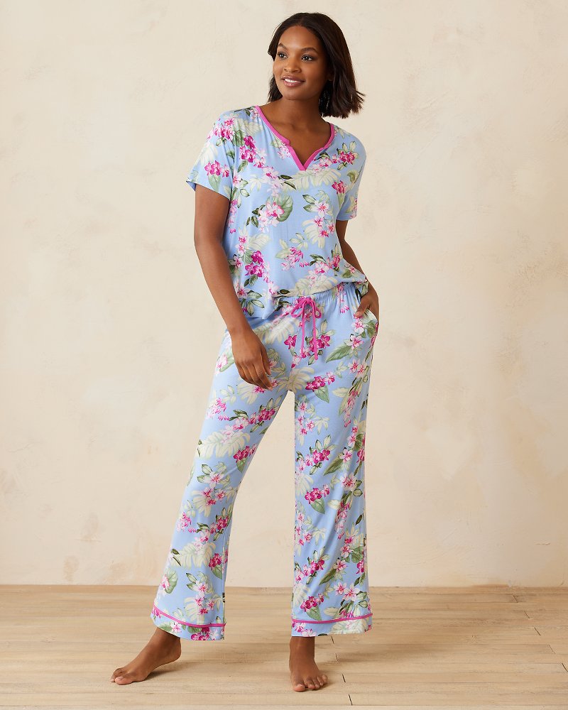Tommy Bahama 3/4 Sleeve Long Pants PJ Set (Navy Floral) Women's Pajama Sets  - ShopStyle