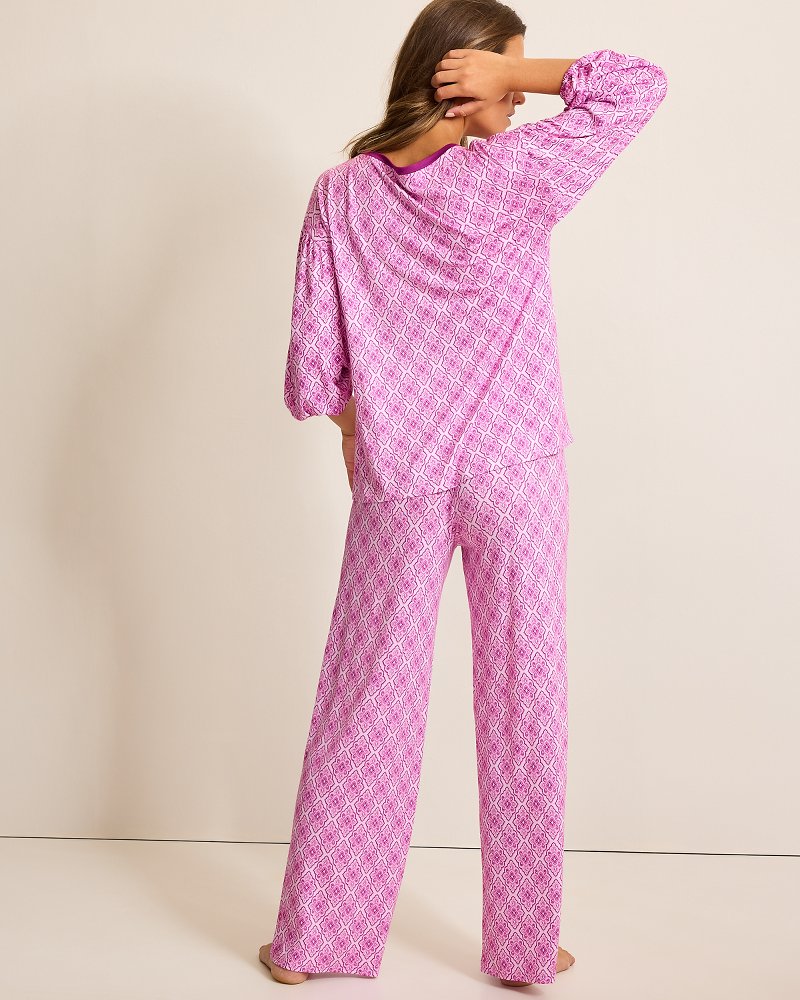 Thumbnail for Jersey 3/4-Sleeve & Pants Pajama Set
