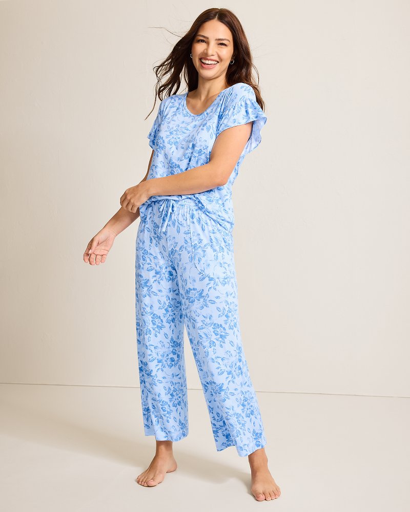 Jersey Short Sleeve & Cropped Pants Pajama Set